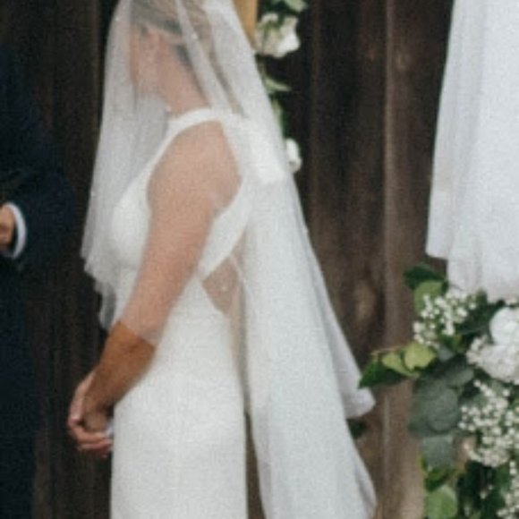 NEW Handmade White Jasmine Pearl Wedding Veil with Comb FINGERTIP - Picture 9 of 11